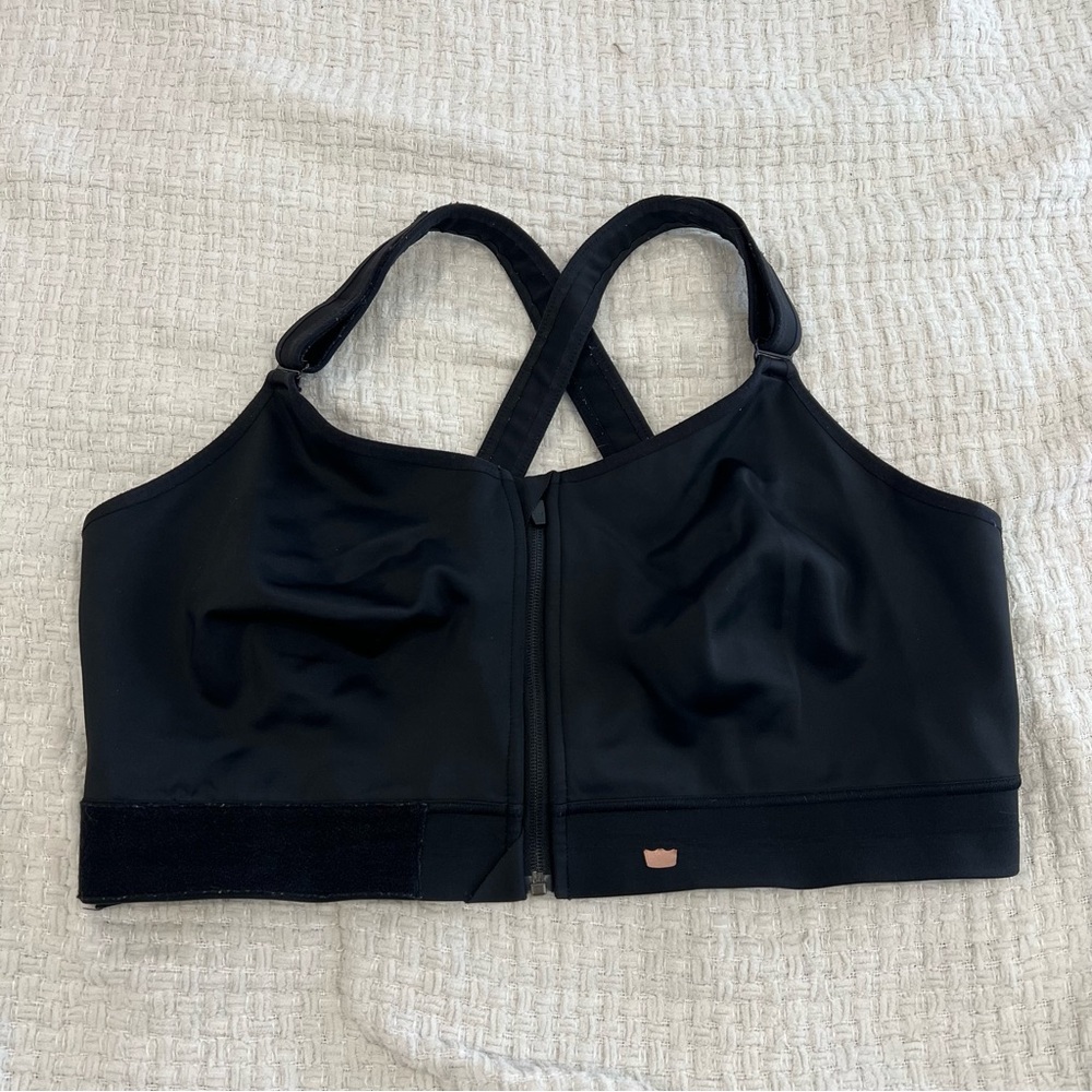 SHEFIT Flex Sports Bra Black Marble Zip Front Adjustable 6 Luxe